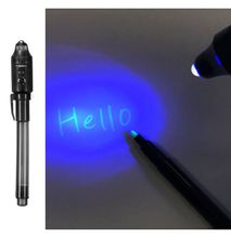 Invisible Ink Spy Pen Built In UV Light Magic Marker Secret Message Gadget Hot Bank Note Checker Ultraviolet Reader